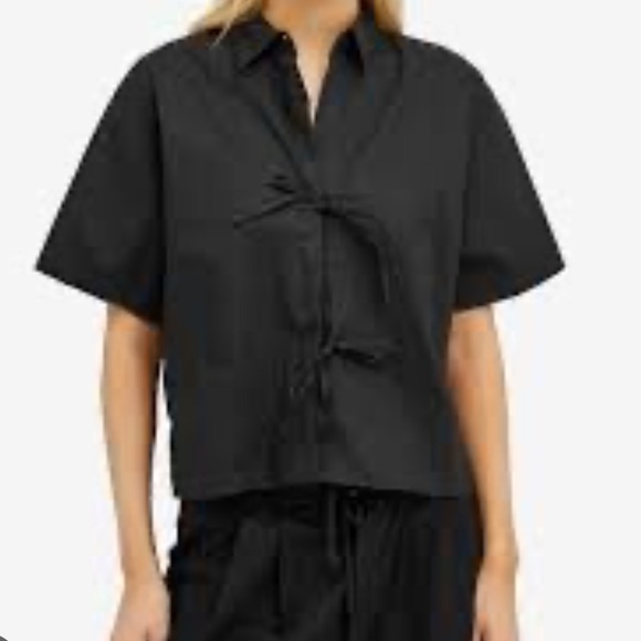 DEIJI STUDIOS Tie Up Shirt in Black Size M NWT - Picture 9 of 9